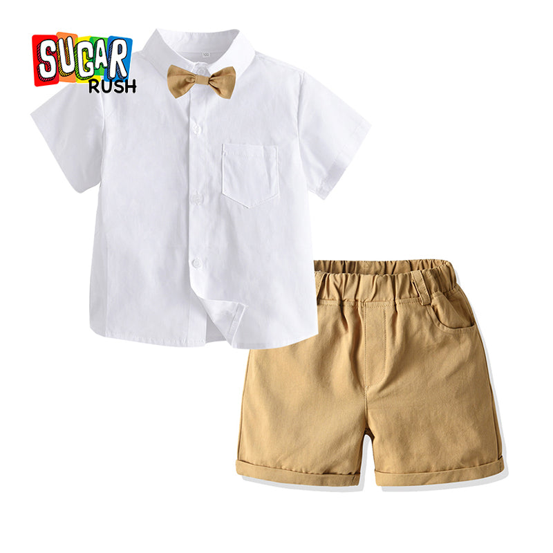 Boys White Shirt with Shorts