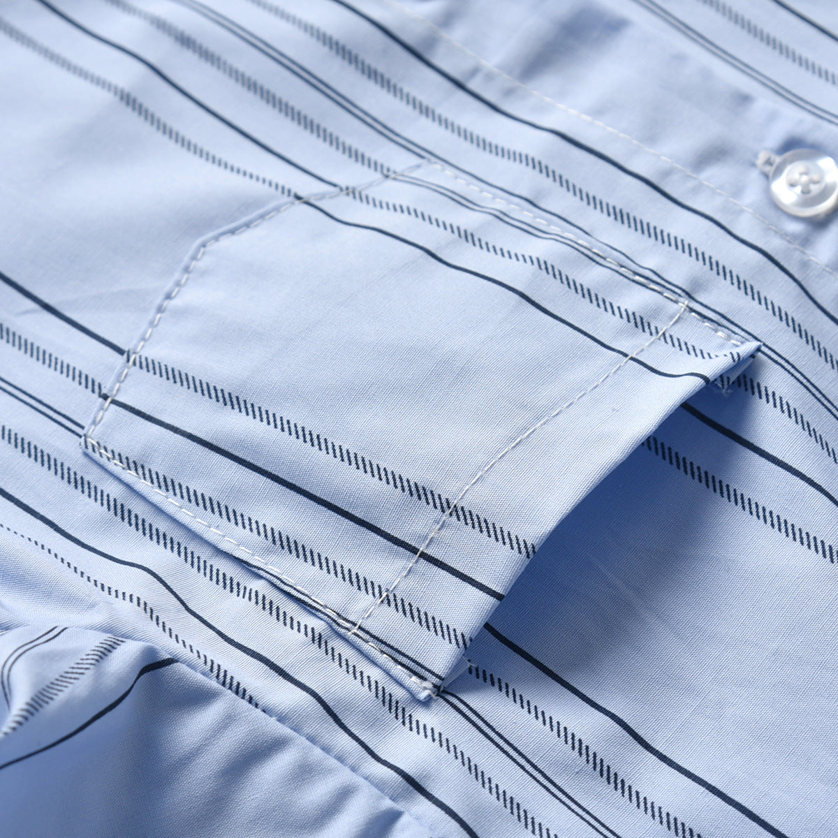 Boys Blue Striped Shirt Collar Shirt & Shorts With Suspenders
