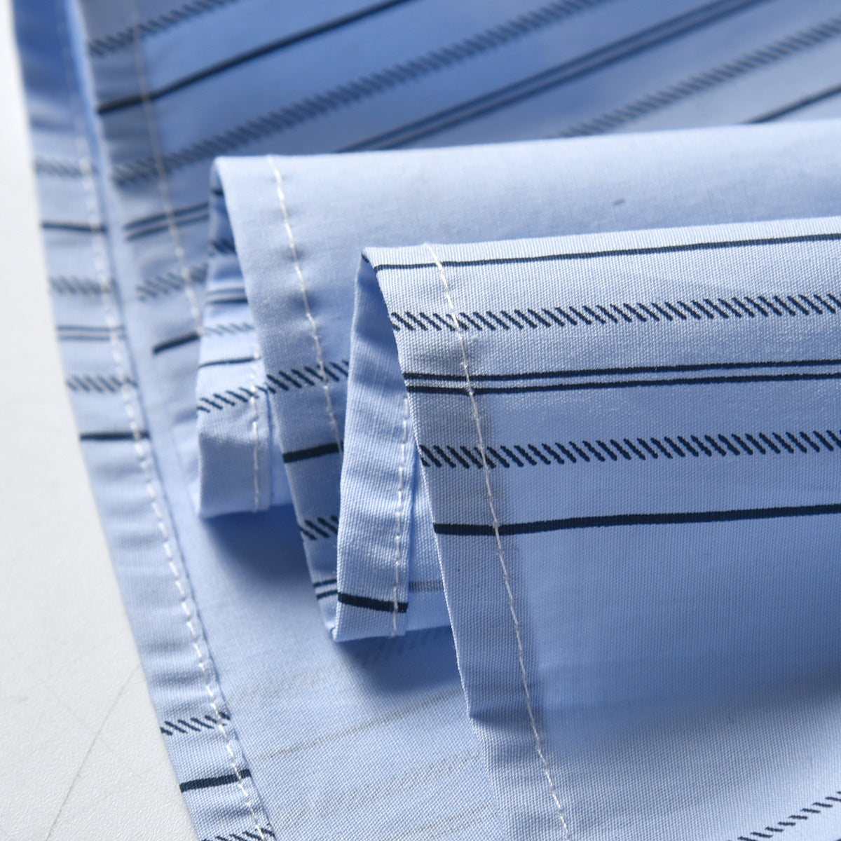 Boys Blue Striped Shirt Collar Shirt & Shorts With Suspenders
