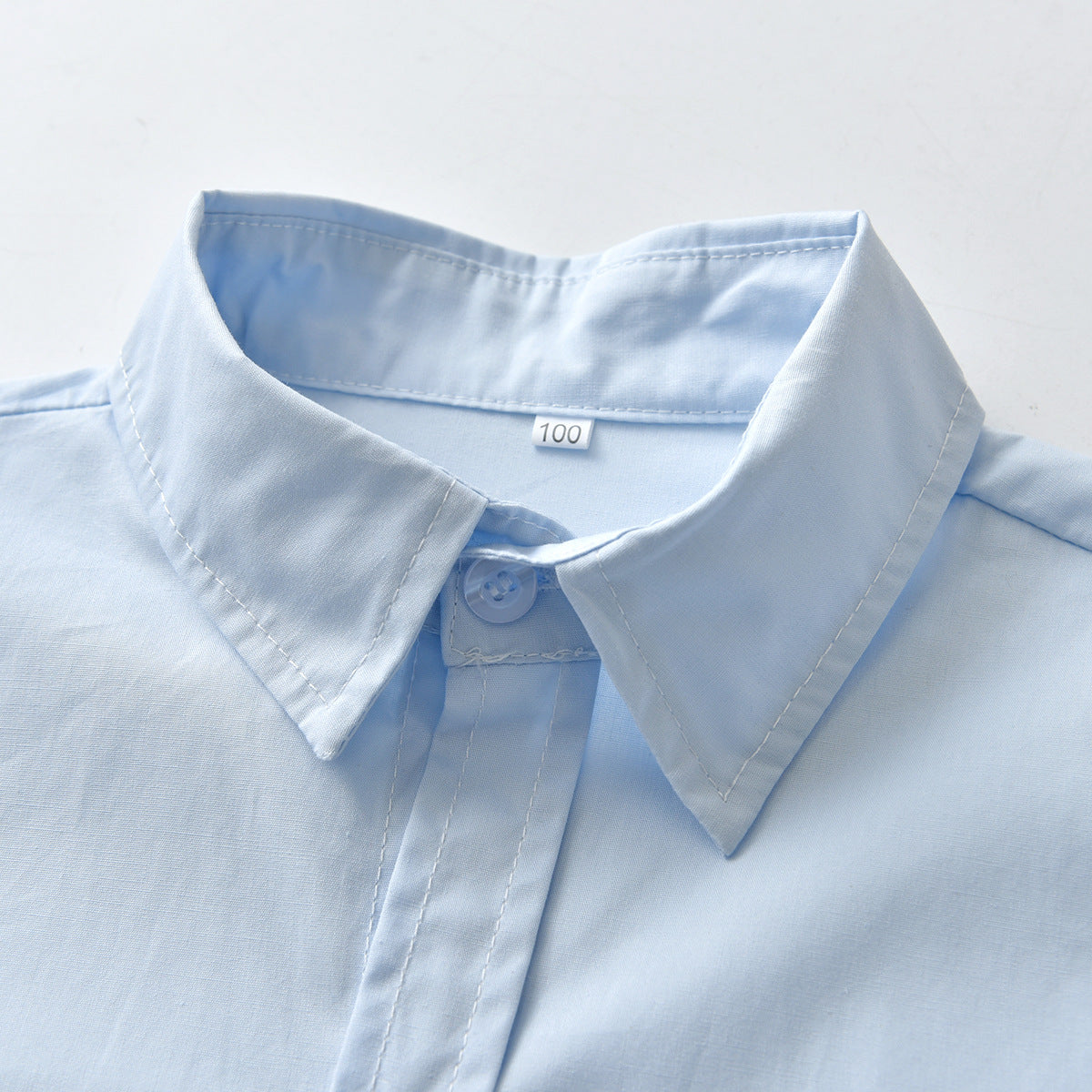 Boys Blue & White Striped Shirt With Shorts