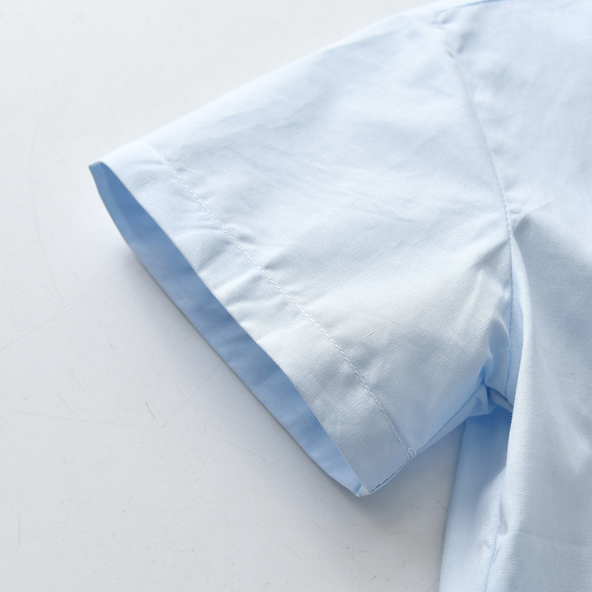 Boys Blue & White Striped Shirt With Shorts