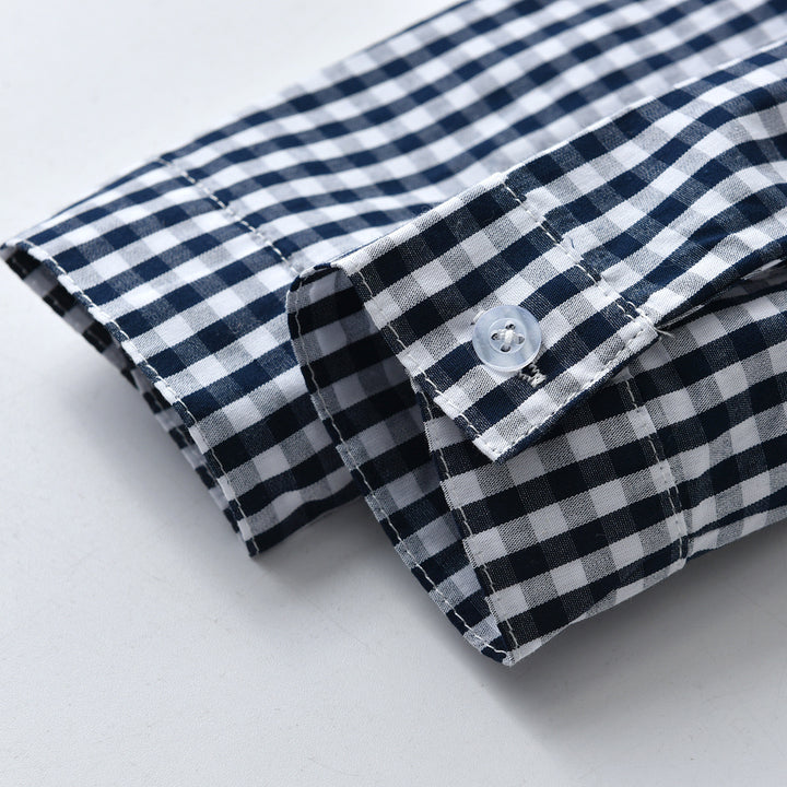 Boys White & Khaki Checked Shirt With Trousers