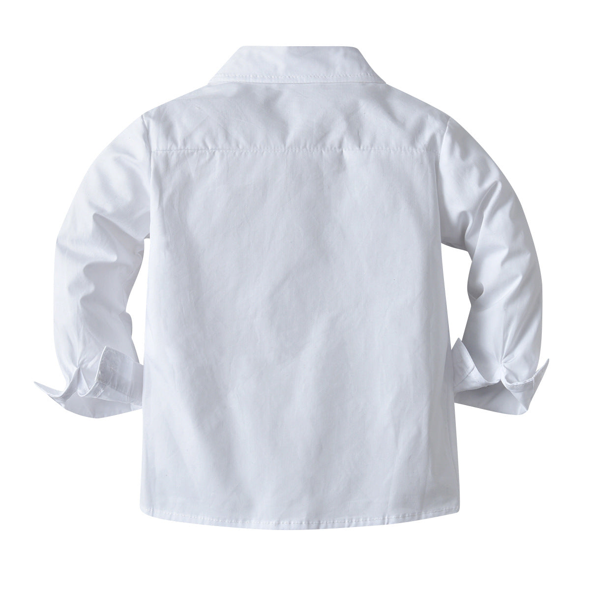 Boys White Shirt Collar Long Sleeve Shirt With Trouser & Suspender