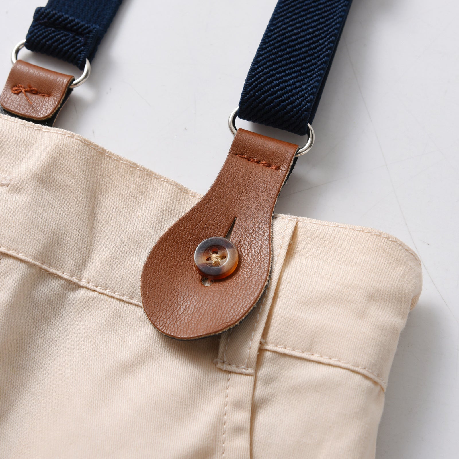 Boys Blue Striped Shirt & Trousers With Suspenders