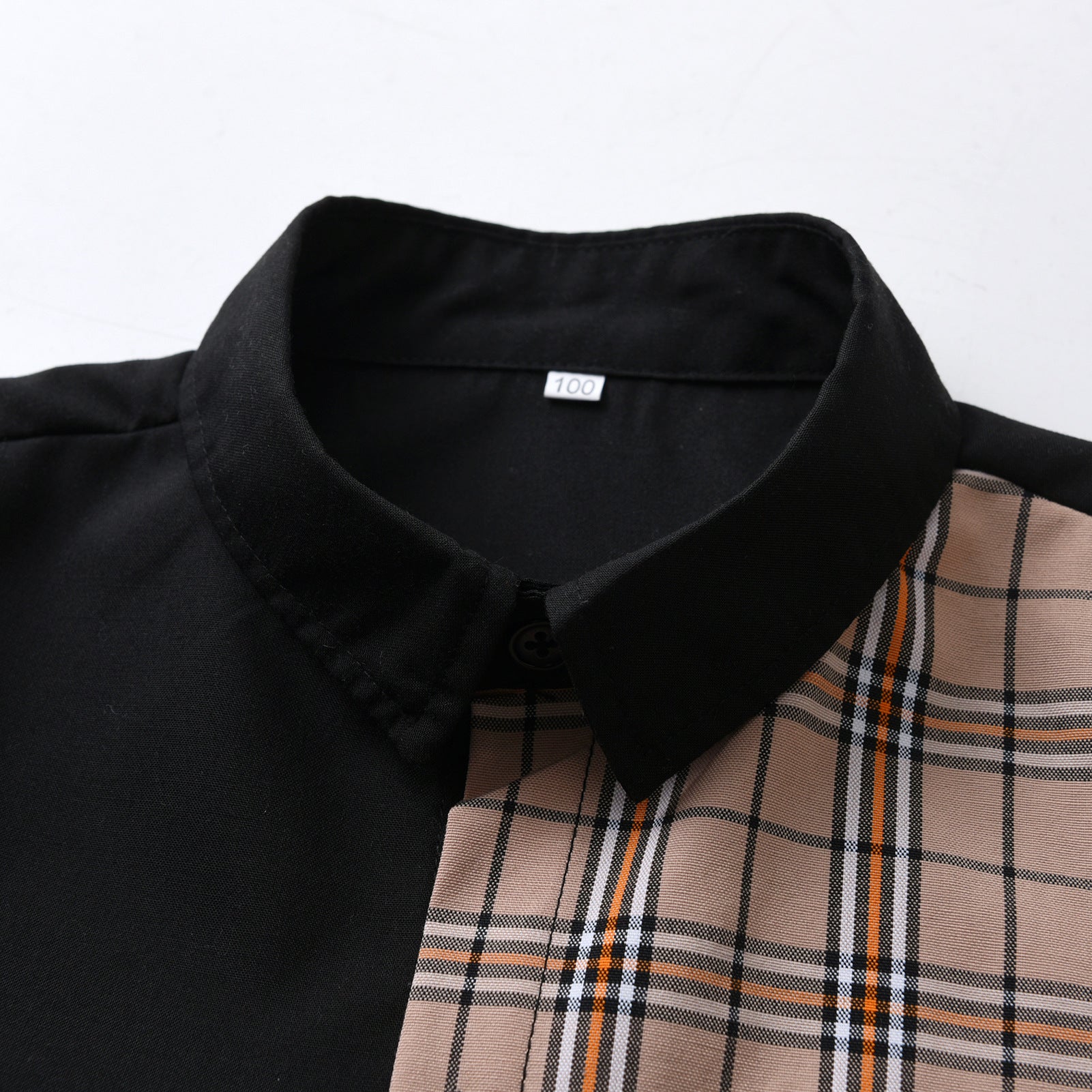Boys Black & Beige Colourblocked Casual Shirt