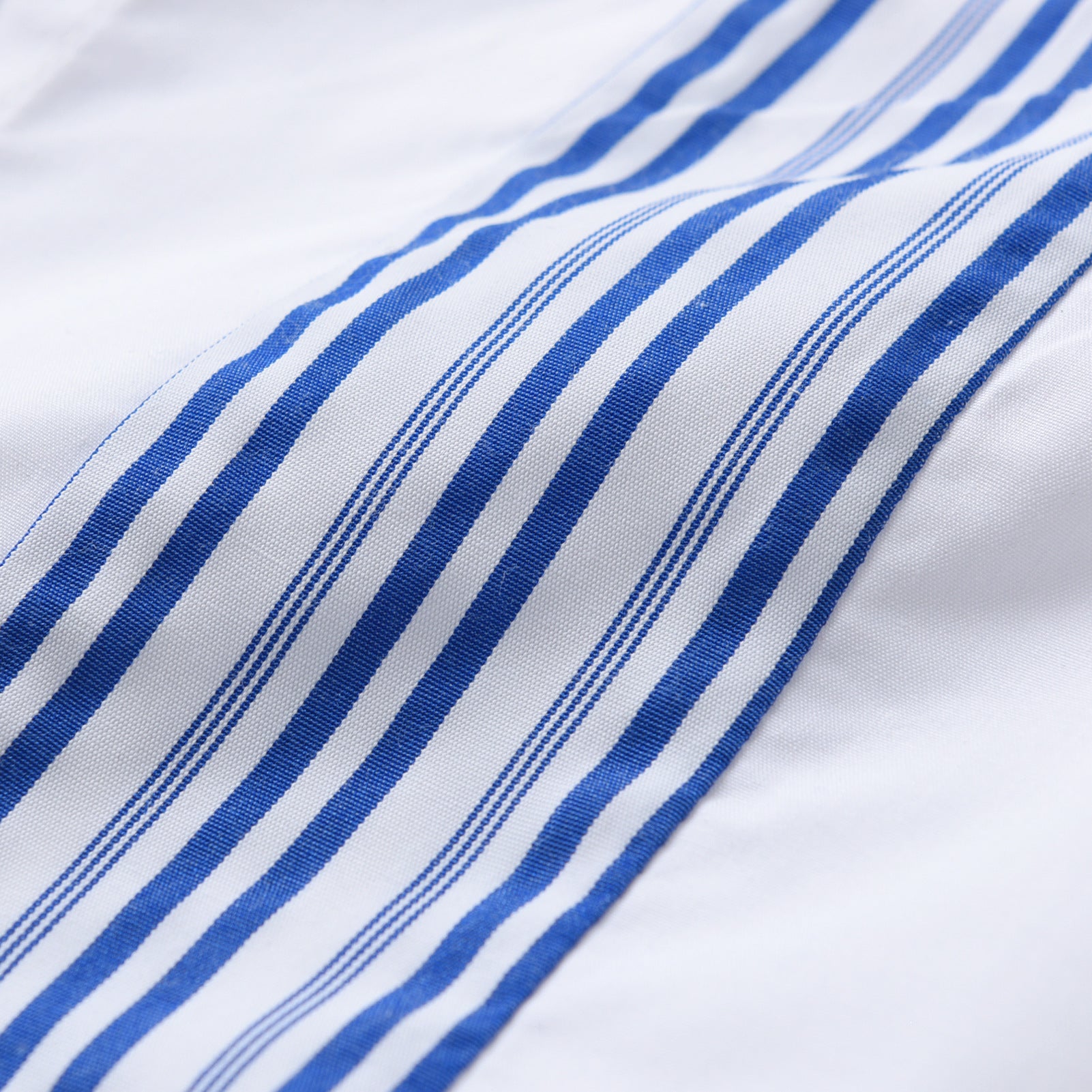 Boys White Band Collar Vertical Striped Casual Shirt