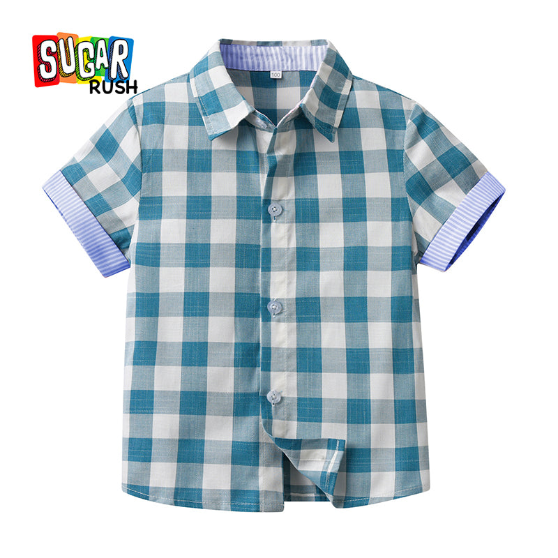 Boys Blue Buffalo Checked Casual Shirt