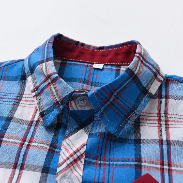Boys Blue Checked Casual Shirt