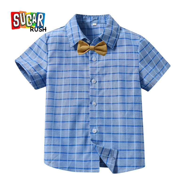 Boys Blue Checked Casual Shirt