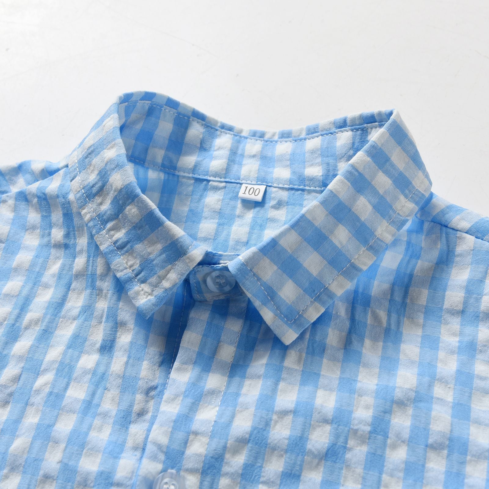 Boys Blue Checked Cotton Casual Shirt