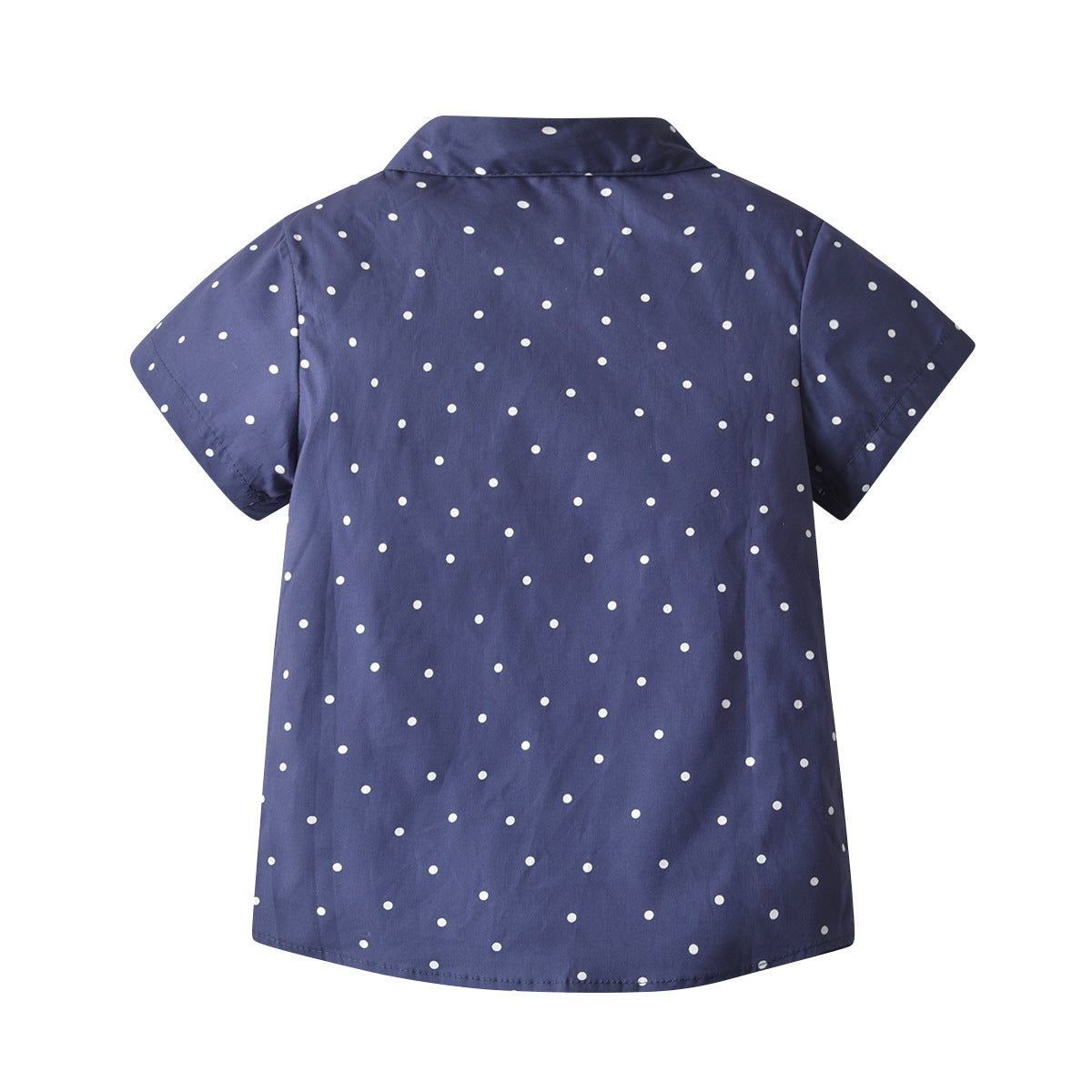 Boys Navy Blue Printed Shirt With Shorts