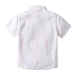 Boys Black Striped Shirt with Shorts