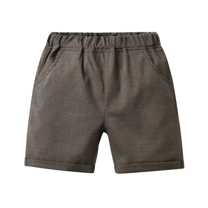 Boys Grey Striped Shirt with Shorts