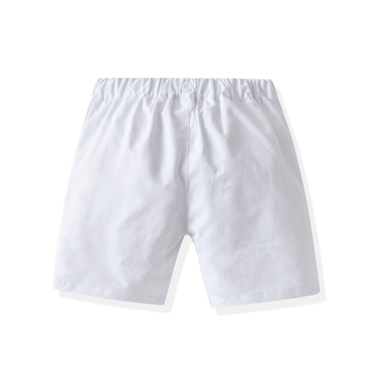 Boys Pink & White Shirt & Shorts With Suspenders