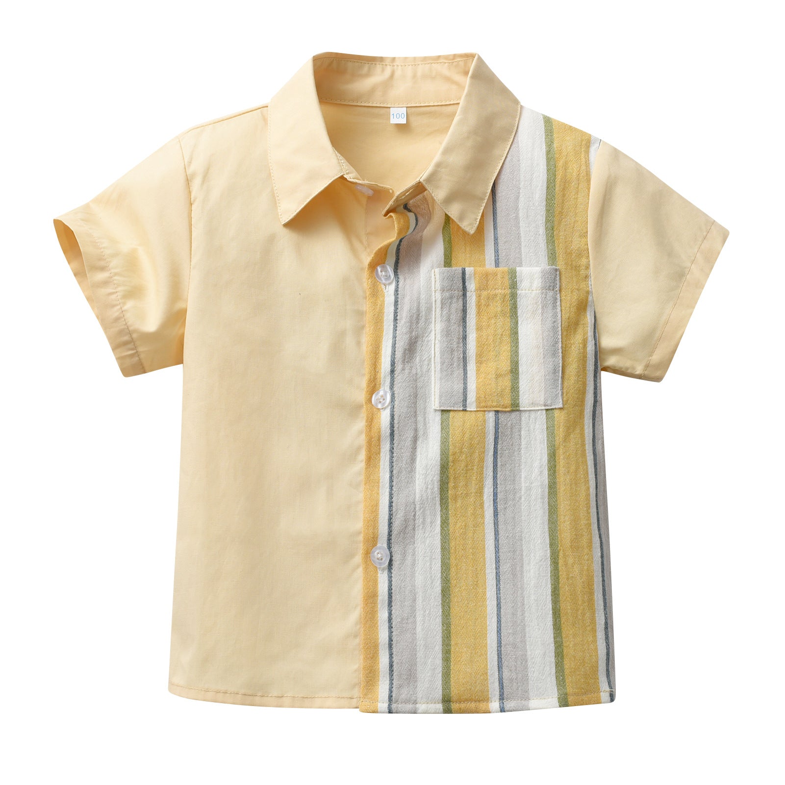 Infant Boys Yellow Vertical Striped Casual Shirt