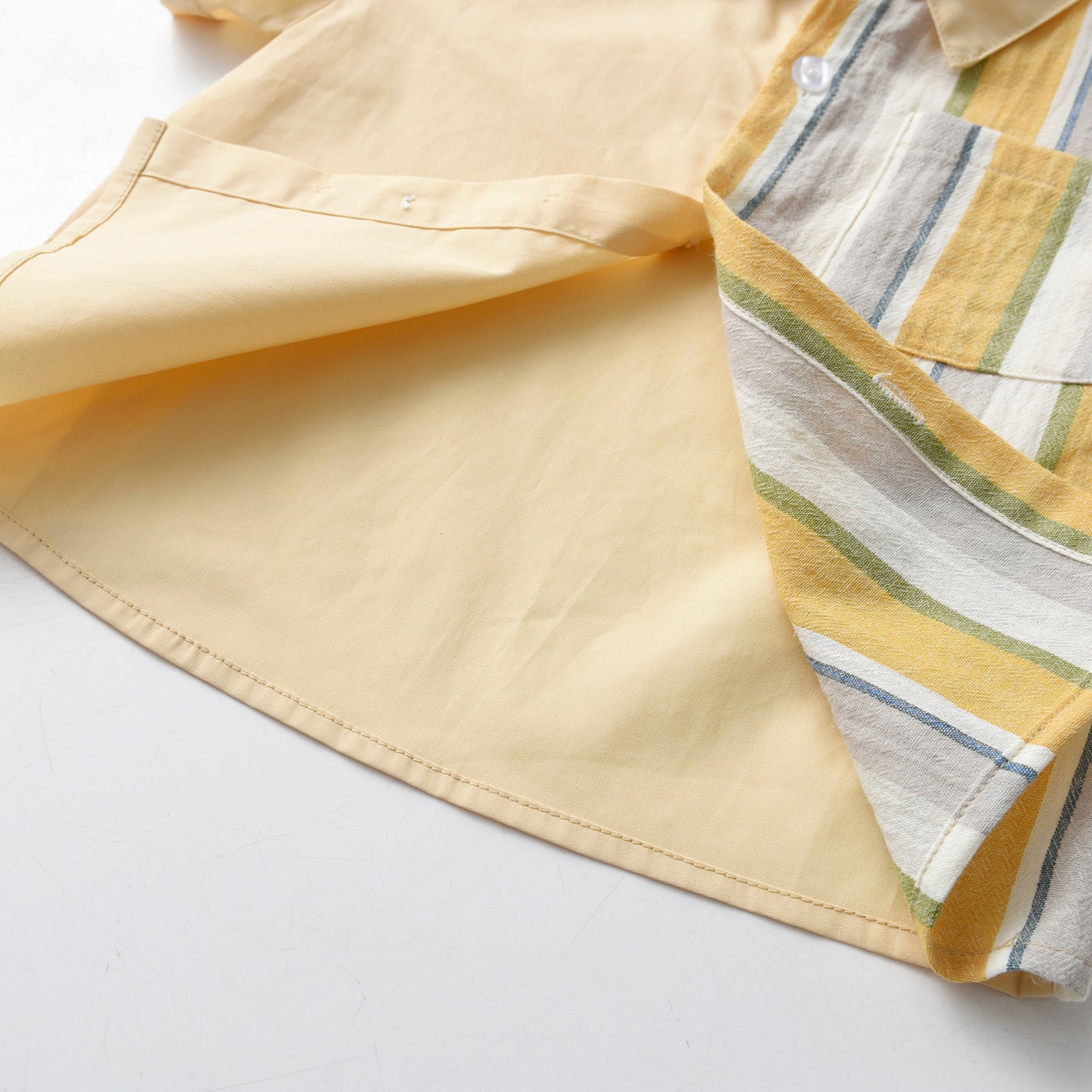 Infant Boys Yellow Vertical Striped Casual Shirt