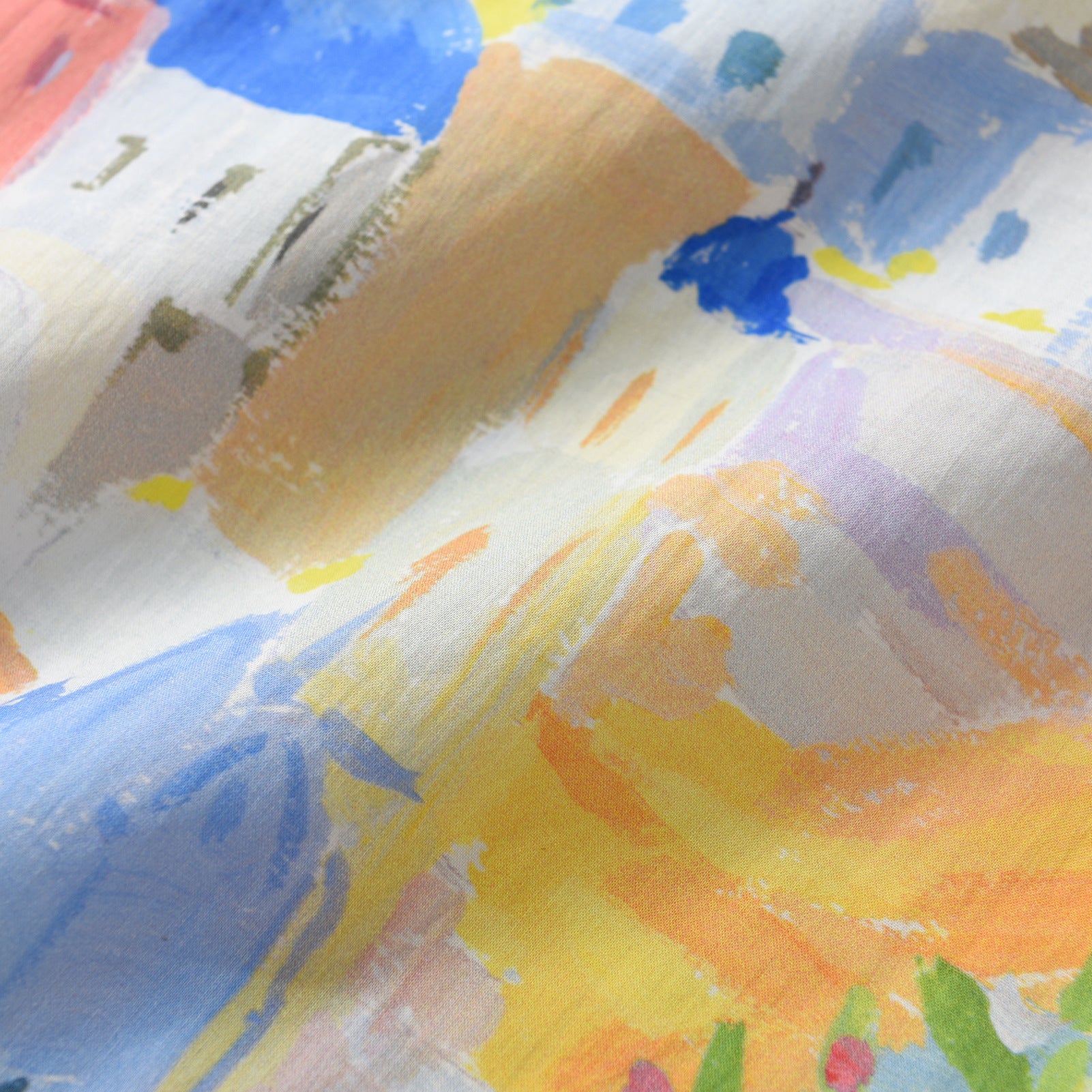 Boys White & Yellow Abstract Printed Cotton Casual Shirt