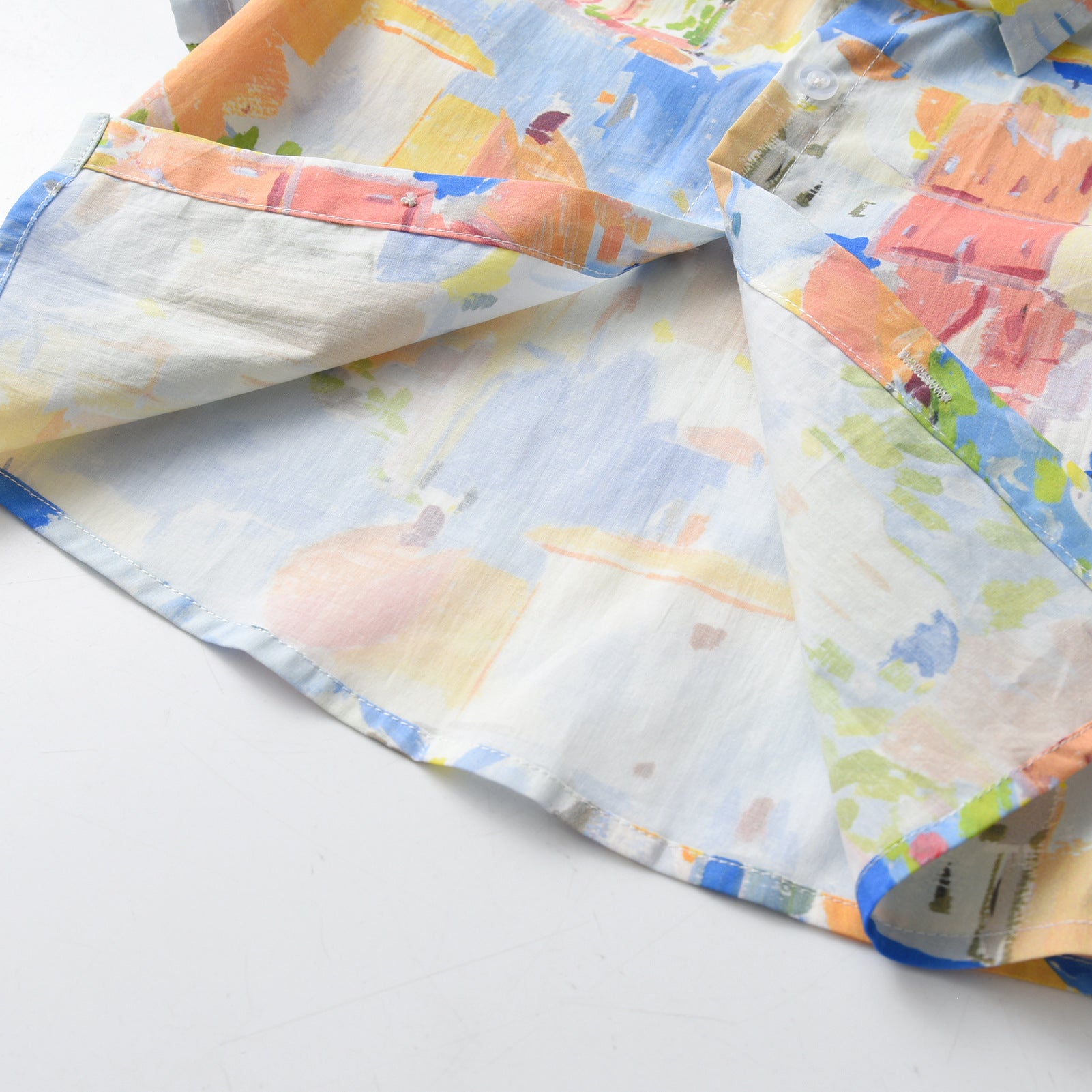 Boys White & Yellow Abstract Printed Cotton Casual Shirt