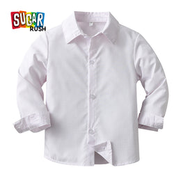 Infant Boys White Micro Checked Casual Shirt