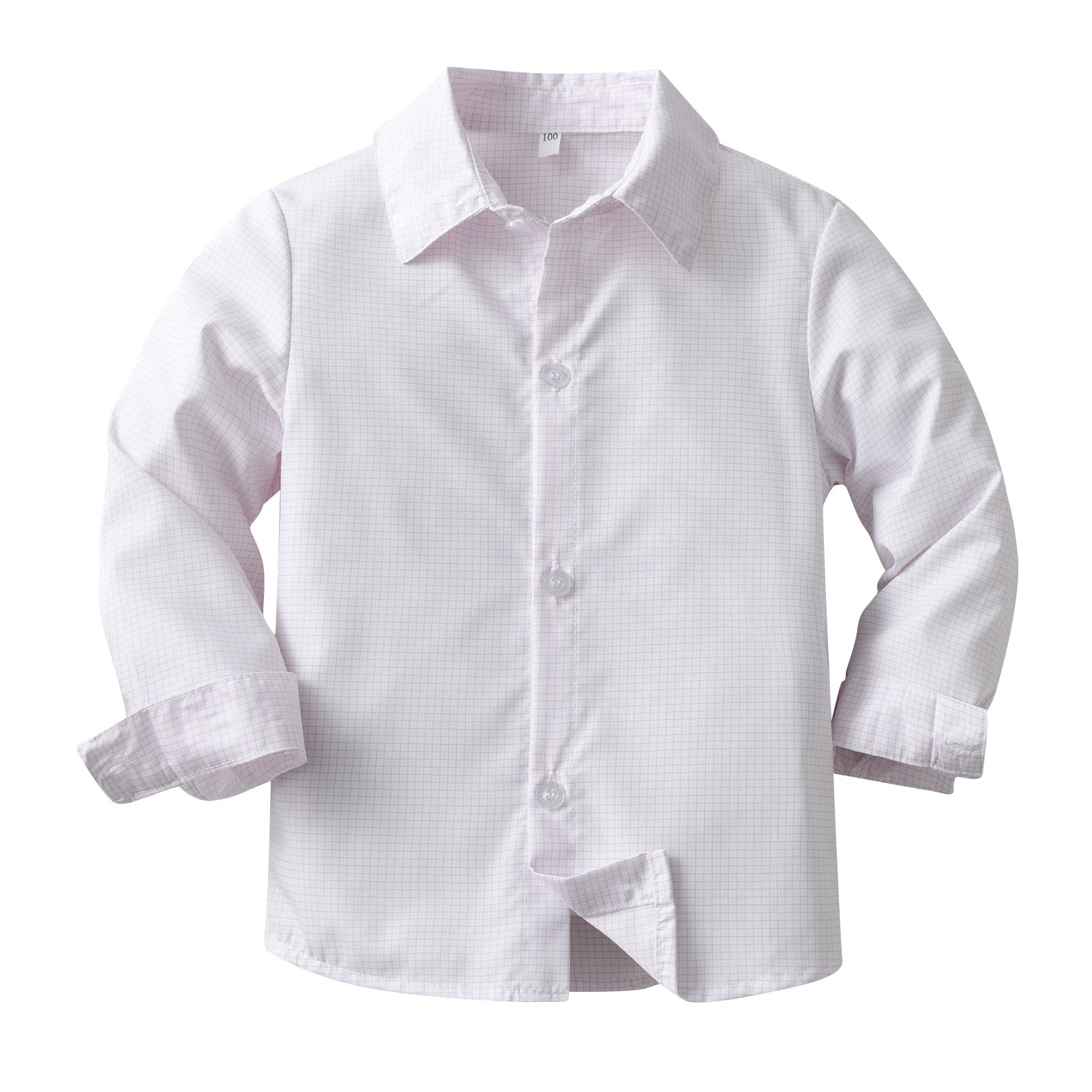 Infant Boys White Micro Checked Casual Shirt