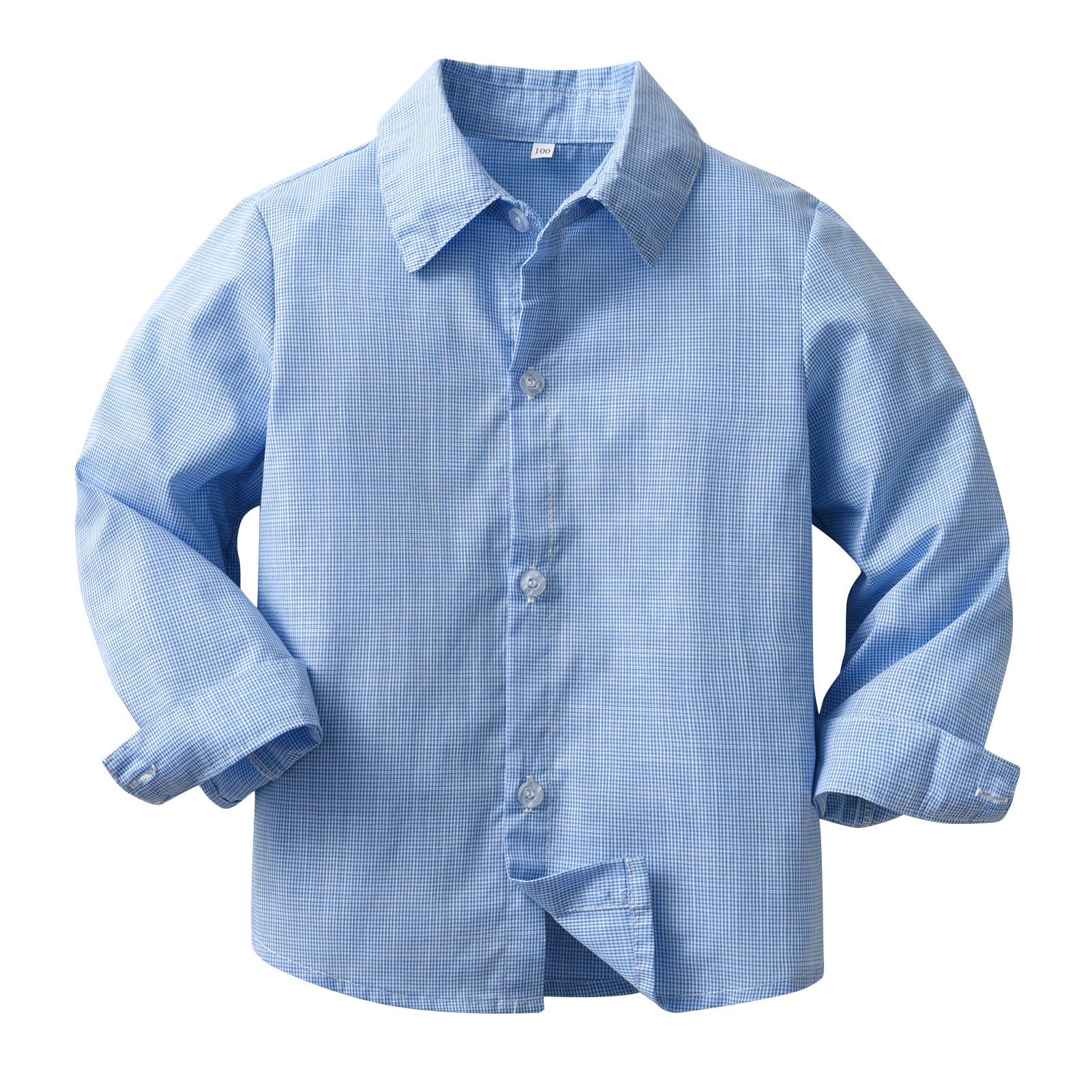 Boys Blue Micro Checked Casual Shirt