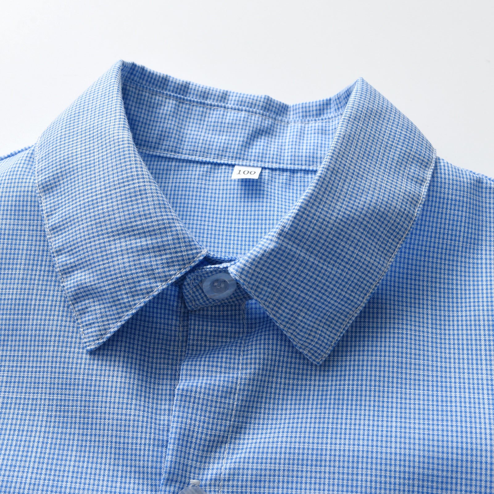 Boys Blue Micro Checked Casual Shirt