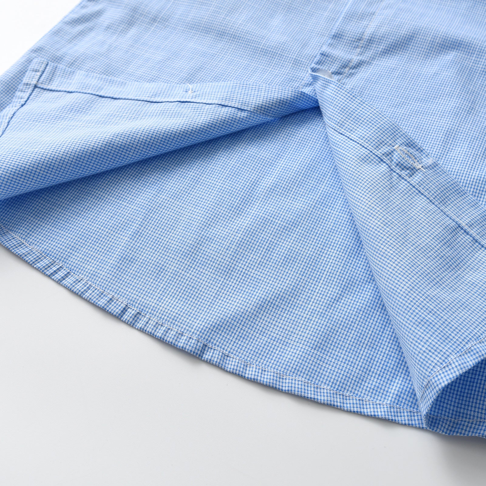 Boys Blue Micro Checked Casual Shirt