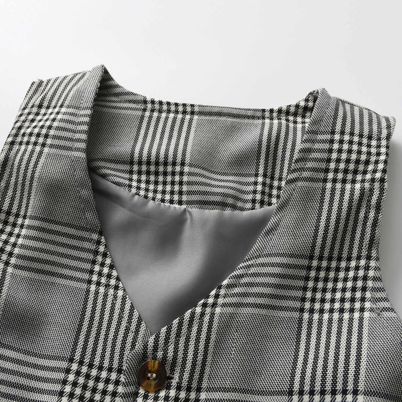 Boys Blue & Grey Checked 3 Piece Suit