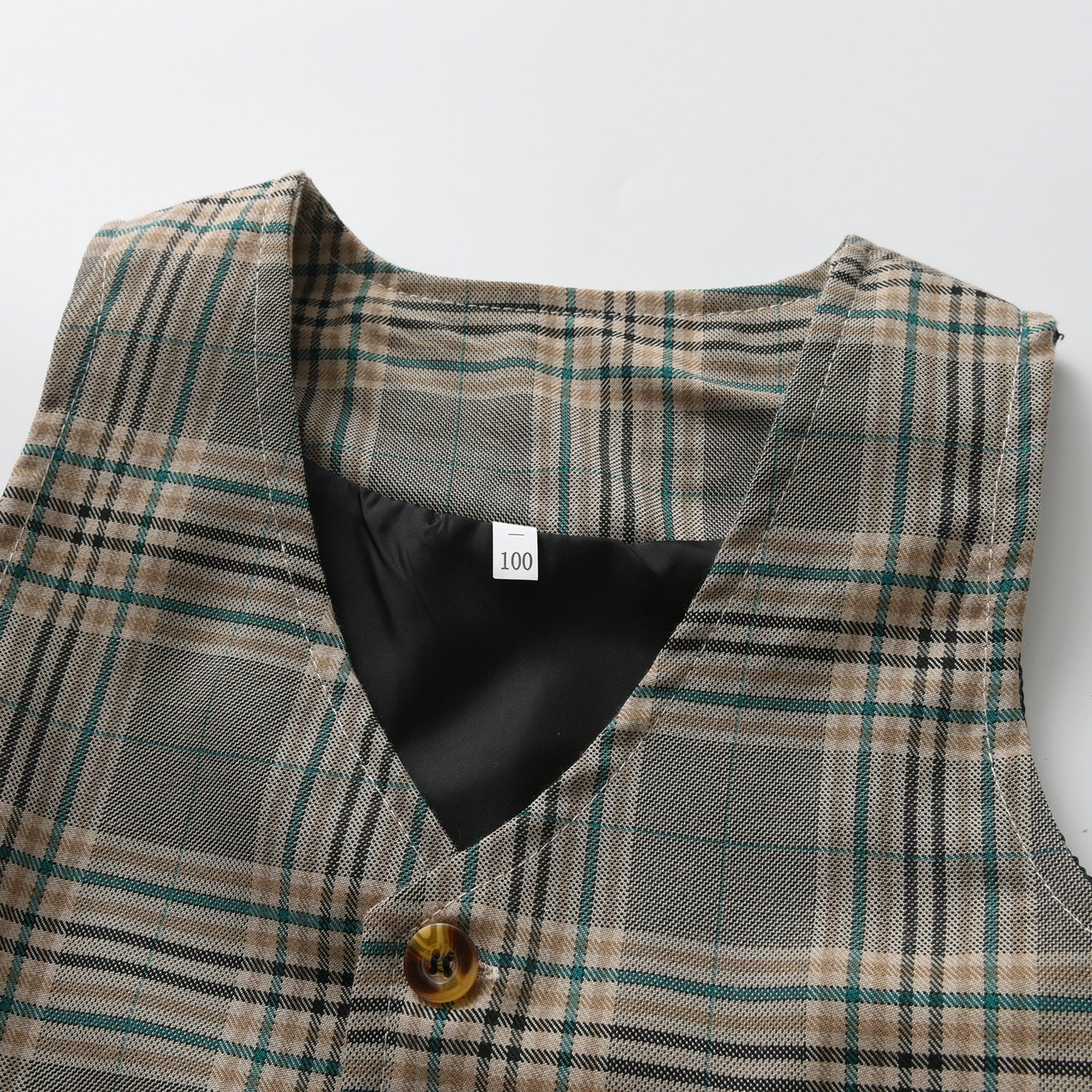 Boys Grey & Pink Checked 3 Piece Suit