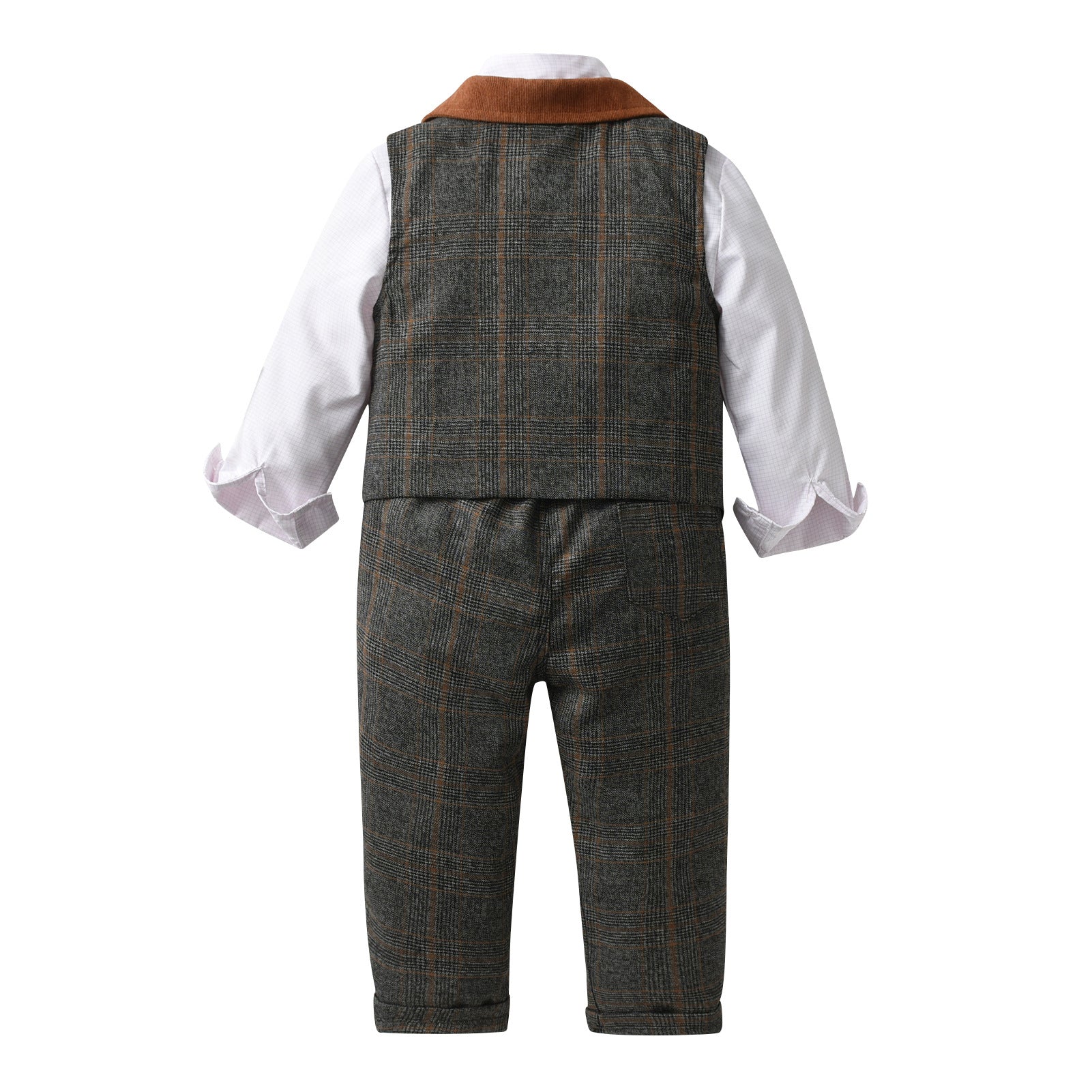 Boys Grey Notched Lapel Single Breasted 3 Piece Suit