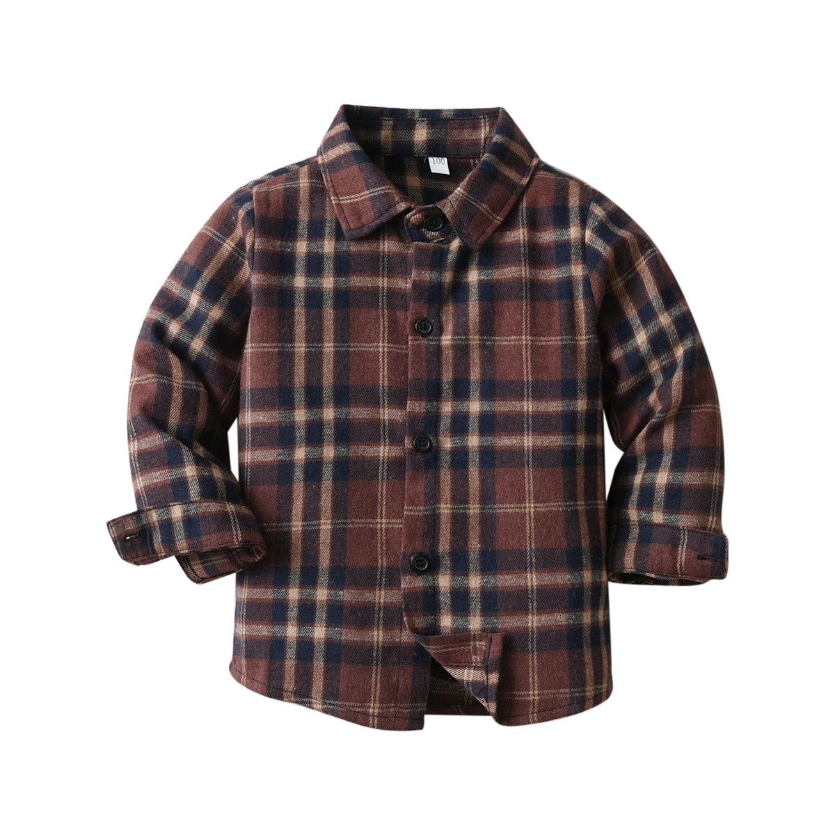 Boys Brown Tartan Checked Casual Shirt