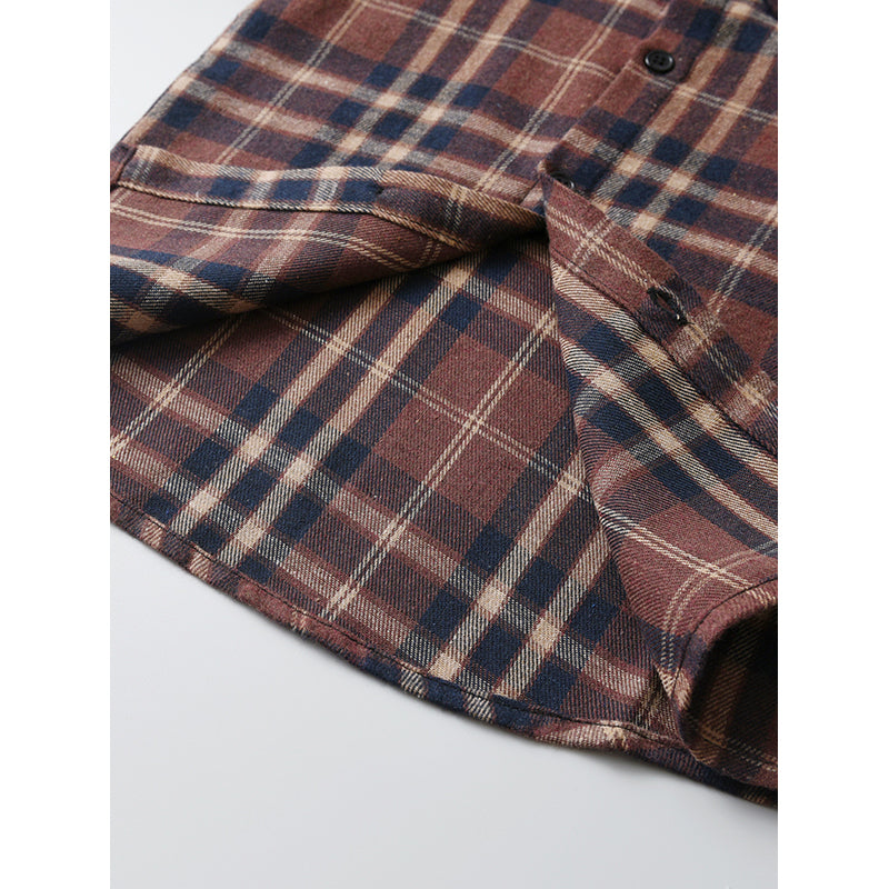 Boys Brown Tartan Checked Casual Shirt