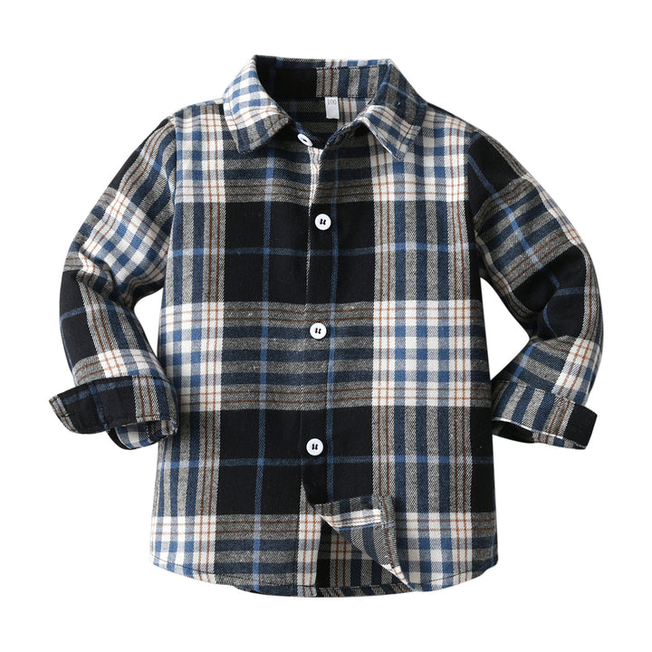 Boys Black Tartan Checked Casual Shirt