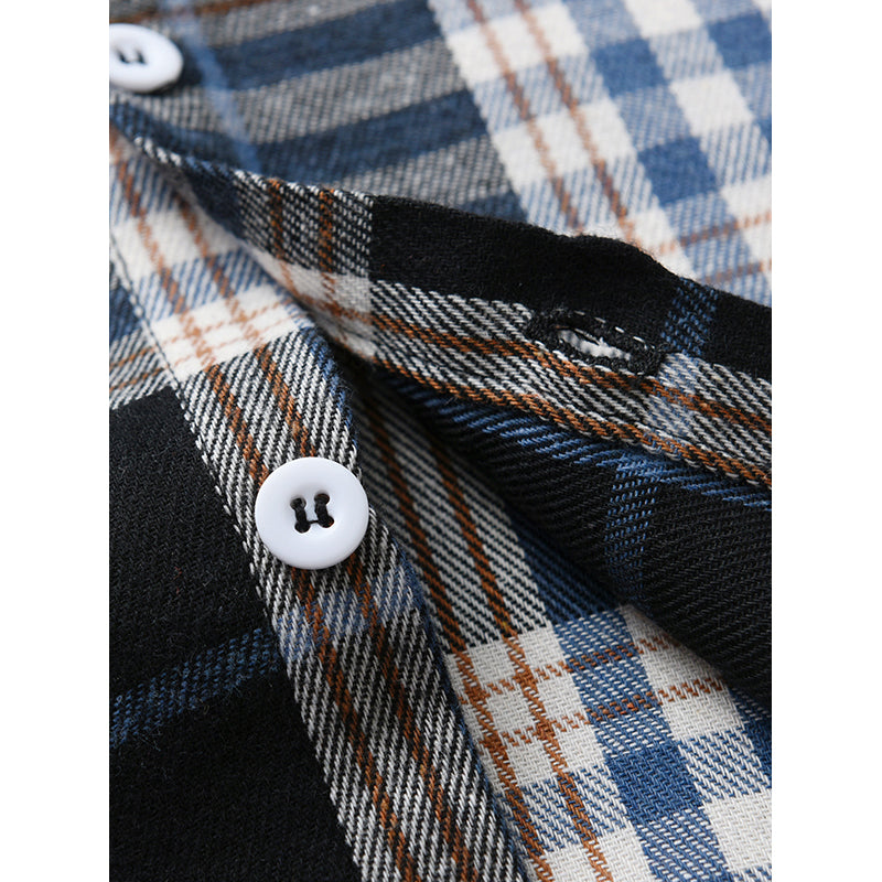 Boys Black Tartan Checked Casual Shirt