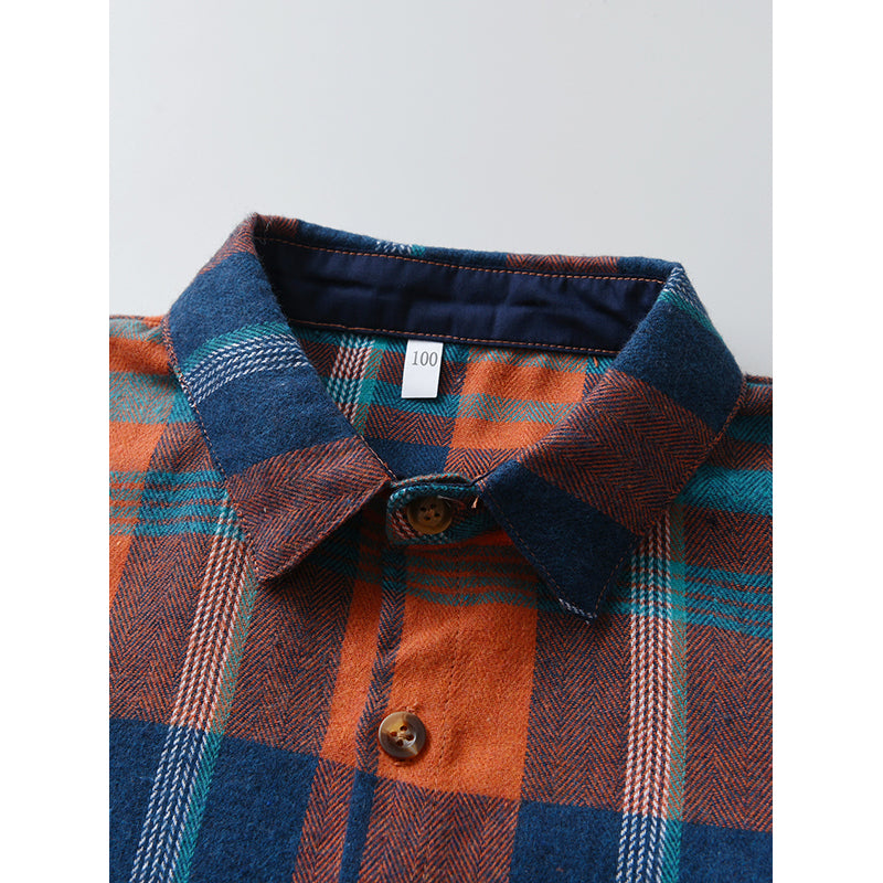 Boys Blue Tartan Checked Casual Shirt