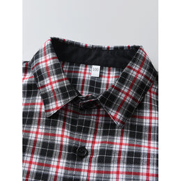 Boys Black Tartan Checked Casual Shirt