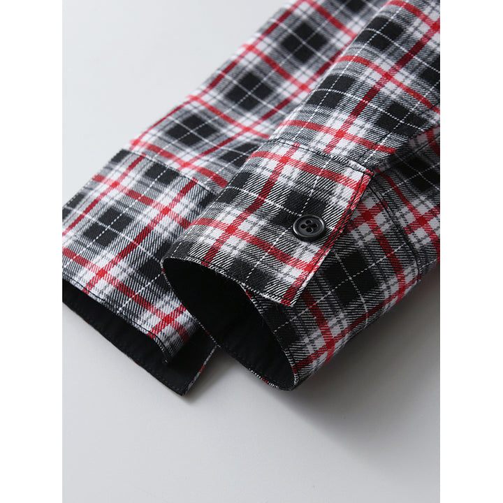 Boys Black Tartan Checked Casual Shirt