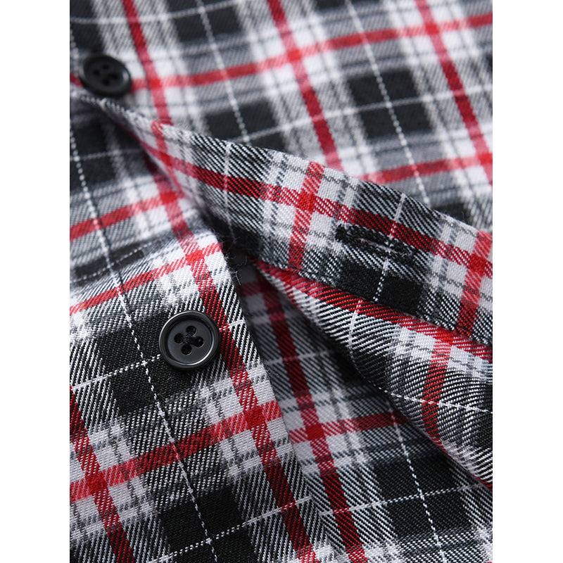 Boys Black Tartan Checked Casual Shirt