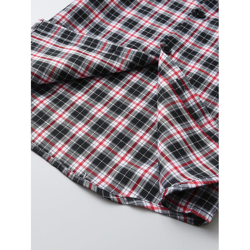 Boys Black Tartan Checked Casual Shirt