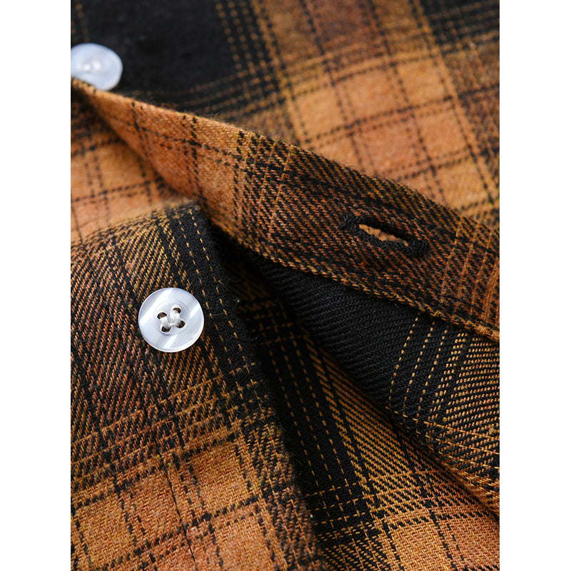Boys Brown Tartan Checked Casual Shirt