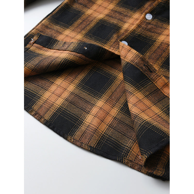 Boys Brown Tartan Checked Casual Shirt
