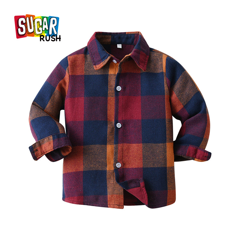 Infant Boys Red Buffalo Checked Casual Shirt