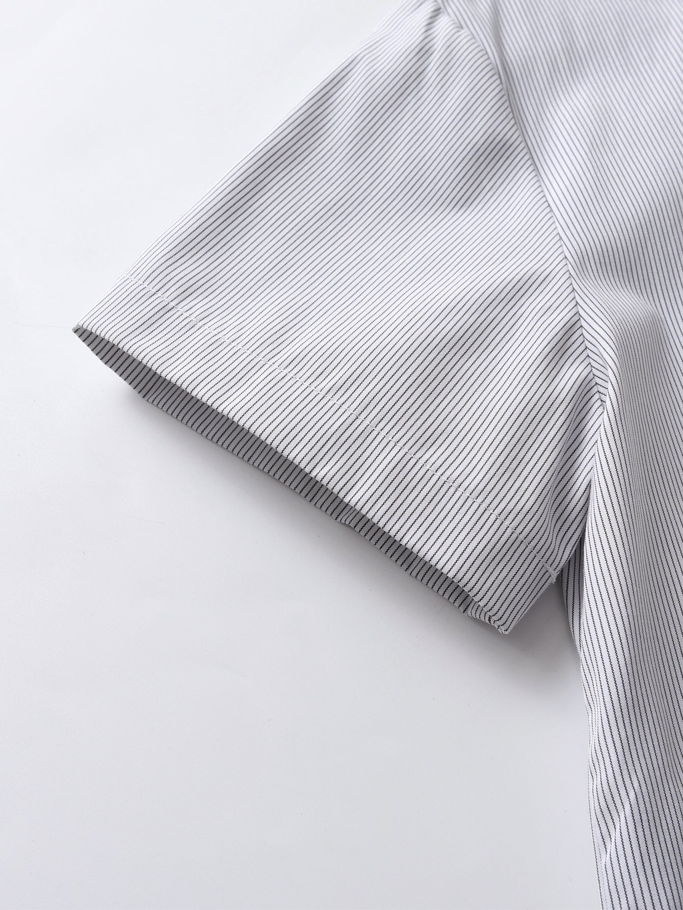 Boys Blue Vertical Striped Spread Collar Cotton Casual Shirt