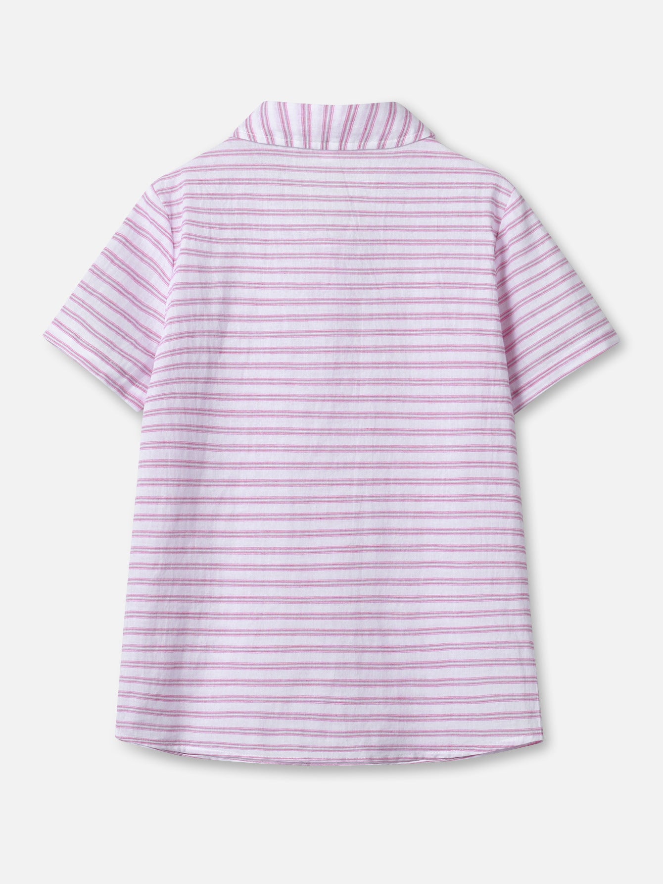 Boys Purple Horizontal Striped Spread Collar Cotton Casual Shirt
