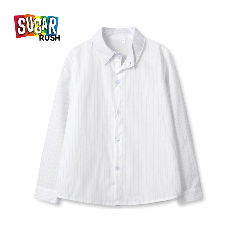 White Boys Striped Casual Shirt