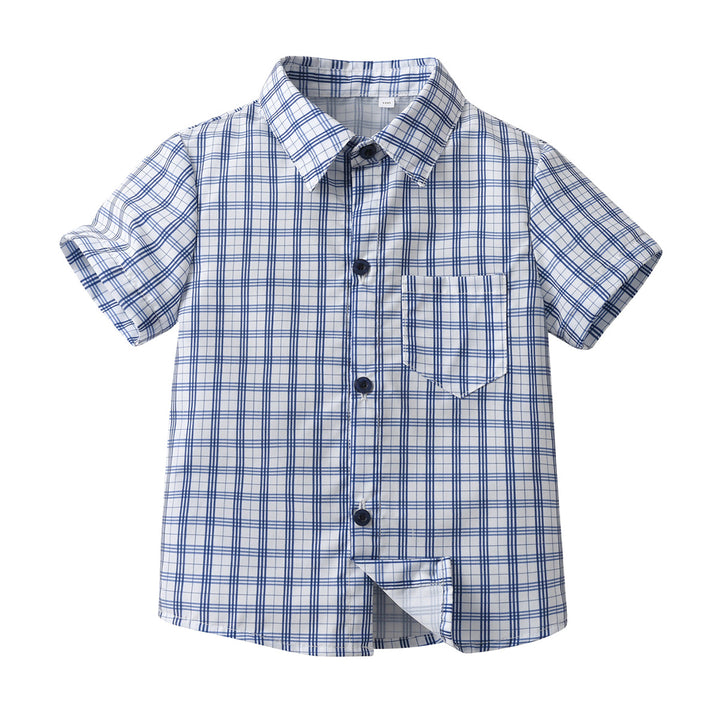 Blue Boys Checked Casual Shirt