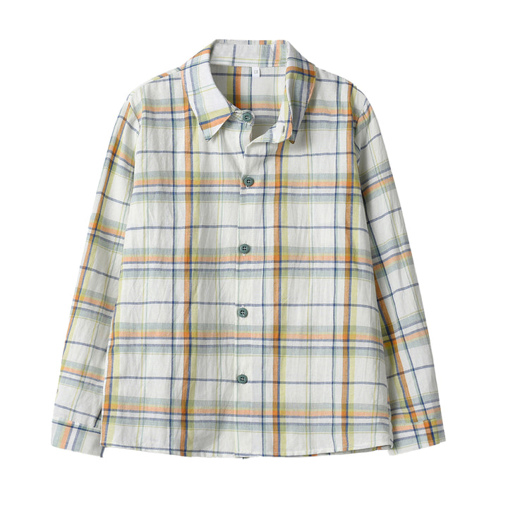 Beige Boys Tartan Checked Casual Shirt