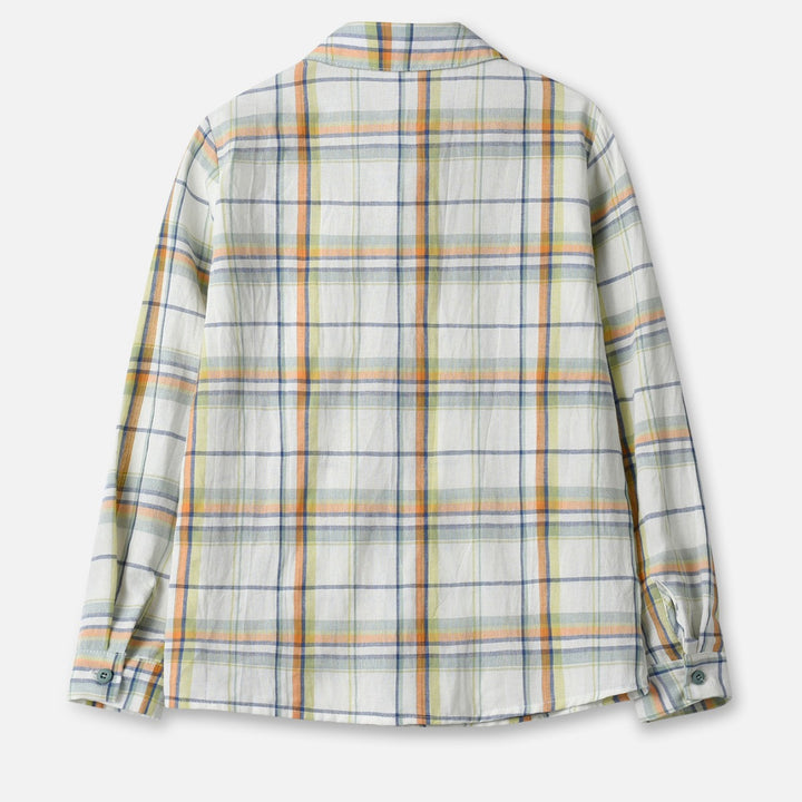 Beige Boys Tartan Checked Casual Shirt