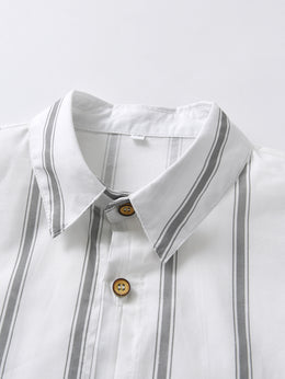 Boys Opaque Striped Casual Shirt