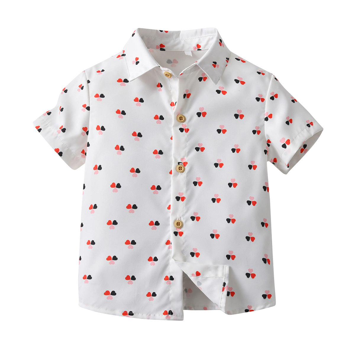 Boys White Conversational Printed Casual Shirt